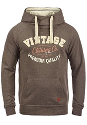 Blend Alejandro Herren Kapuzenpullover Hoodie Pullover Mit Kapuze Cross-Over-Kragen (70818) Mocca Mix