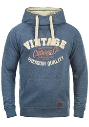 Alejandro Herren Kapuzenpullover Hoodie Pullover Mit Kapuze Cross-Over-Kragen Und Fleece-Innenseite, Größe:M, Farbe:Ensign Blue (70260)