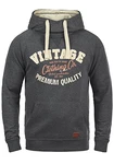 Blend Alejandro Herren Kapuzenpullover Hoodie Pullover Mit Kapuze Cross-Over-Kragen (70818) Charcoal