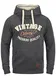 Blend Alejandro Herren Kapuzenpullover Hoodie Pullover Mit Kapuze Cross-Over-Kragen Und Fleece-Innenseite, Größe:M, Farbe:Charcoal (70818)