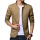 Brinny Herren Jungen Langarm Jacke Stehkragen Trenchcoat Mantel Einreihig Jack Anzug, braun (khaki),  EU XXS/Asian M