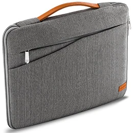 deleyCON Notebook-Tasche für z.B. Netbook Laptop bis 15,6'' (39,62cm) Schutztasche aus robustem Nylon 2 Zubehörfächer verstärkte Polsterwände - Grau