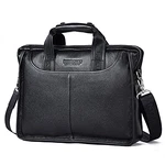 BOSTANTEN Herren Leder Laptop Tasche Aktentasche Henkeltasche Bürotasche Schultertasche Schwarz