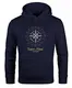 Neverless Hoodie Herren Kompass Windrose Navigator Segeln Kapuzenpullover Sweater Männer Navy M