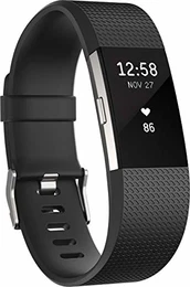 Fitbit Standard Charge 2 Unisex Armband Zur Herzfrequenz Und Fitnessaufzeichnung, schwarz, S, FB407SBKS-EU