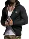 Leif Nelson Herren Kapuzenpullover Strickjacke Hoodie Pullover mit Kapuze Sweatjacke Sweater Zipper Sweatshirt LN7055; Größe L, Schwarz-Anthra