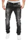 MERISH Herren Jeanshose Destroid Look Chino Regular Fit Jeans Hose Neu Trend J2001-2 Schwarz 29/33