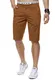 EGOMAXX Herren Chino Shorts Sommer Bermuda Hose Slim Fit Basic Kurz Leicht H1442, Farben:Braun, Größe Shorts:W32