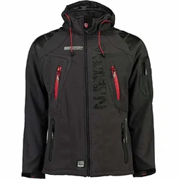 Techno Softshelljacke Herren Kapuze abnehmbar, Dunkelgrau, M