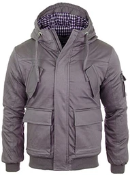 Winterjacke Herren-Jacke dick gefütterte Männer Jacke Kapuzenjacke RS-9000 Anthrazit M