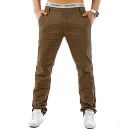 Herren Chino Hose MC Trendstr Slim Fit Elegante Hose, Größe Hosen:W36, Farben:Hellbraun