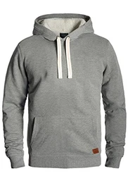 Tedy Herren Winter Pullover Kapuzenpullover Hoodie Sweatshirt mit Teddy-Futter, Größe:M, Farbe:Zink Mix (70815)