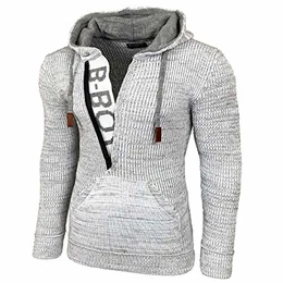 Kapuzenjacke Herren Winter Top Kapuzenpullover Reißverschluss Pulli Sweatshirt Jacke BB-277 Neu, Farbe:Grau, Größe:M