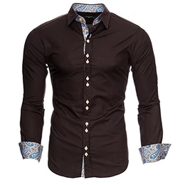 Herren Hemd ROYAL Paisley Braun (S)