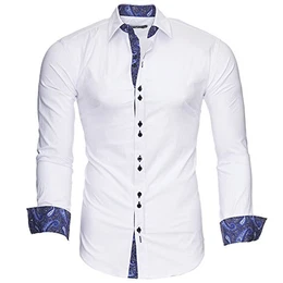 Herren Hemd ROYAL Paisley Weiß/Dunkelblau(M)