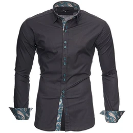 Herren Hemd ROYAL Paisley Grau (M)