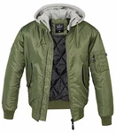 Brandit Herren Hooded MA1 Bomber Jacket (1-St) Oliv/Grau