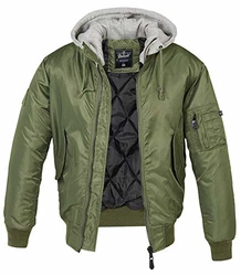 Brandit Herren Hooded MA1 Bomber Jacket (1-St) Oliv/Grau