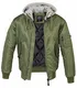 Brandit MA1 Sweathood Bomberjacke, Oliv mit Grauer Kapuze, Größe M
