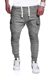 MT Styles Biker Jogg-Jeans Chino Hose RJ-2276 [Grau, W30]