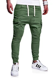 MT Styles Biker Jogg-Jeans Chino Hose RJ-2276 [Khaki, W32]
