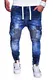 MT Styles Biker Jogg-Jeans Hose RJ-2271 [Blau, W32]
