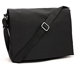 Bovari echt Leder Messenger Bag Umhängetasche Schultertasche Laptoptasche Notebooktasche (bis 15,6 Zoll) Model Metz - Herren Damen - 39x31x9 cm - Limited Premium Edition (schwarz matt)