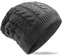 Unisex Häkel Strickmütze grau M5
