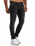Tazzio Herren Jeans Slim Fit Destroyed Look 16525 Schwarz