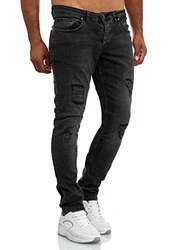 Tazzio Herren Jeans Slim Fit Destroyed Look 16525 Schwarz