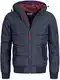 Indicode Herren Adrian ZA Steppjacke in Daunenjacken-Optik mit Kapuze   leichte Winterjacke gefütterte Übergangsjacke (Polyester Wattierung) Regenjacke Jacke für Männer Navy M