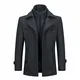 Allthemen Mantel Herren Wollmantel Kurz Slim Fit Warm Wintermantel mit Stehkragen Winter Jacke Kurzmantel Business Grau Medium