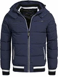 Indicode Herren Marlon Steppjacke in Daunenjacken-Optik Winterjacke Übergangsjacke Blau