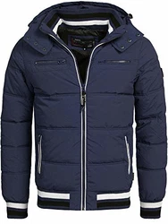 Indicode Herren Marlon Steppjacke in Daunenjacken-Optik Winterjacke Übergangsjacke Blau