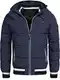 Indicode Herren Marlon Steppjacke in Daunenjacken-Optik mit Abnehmbarer Kapuze   warme Winterjacke gefütterte Übergangsjacke Regenjacke mit 6 Taschen Jacke für Männer Blau M