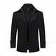 Allthemen Wintermantel Kurzmantel Herren Schwarz Wollmantel Stehkragen Herren Winter