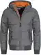 Indicode Herren Adrian ZA Steppjacke in Daunenjacken-Optik mit Kapuze   leichte Winterjacke gefütterte Übergangsjacke (Polyester Wattierung) Regenjacke Jacke für Männer Raven M