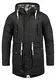 !Solid Chara Herren Winter Jacke Parka Mantel Lange Winterjacke gefüttert mit Kapuze, Größe:S, Farbe:Black (9000)