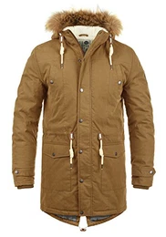 !Solid Dry Parka Herren Winter Jacke Parka Mantel Lange Winterjacke gefüttert mit Kunst-Fellkapuze, Größe:XL, Farbe:Cinnamon (5056)