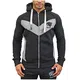 SMILODOX Slim Fit Kapuzenpullover Herren   Zip Hoodie für Sport Fitness Gym Training & Freizeit   Trainingsjacke - Sportpullover - Sweatshirtjacke - Kapuzenpulli, Farbe:Anthrazit/Grau, Größe:M