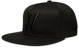 Whatever® - Snapback Bestickt mit Logo schwarz auf schwarz Baseball Cap Größenverstellbar Cap Hut Mütze Cappy Basecap - Black in Black