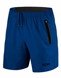 Elite Tech Herren Trainingsshorts für Laufsport mit Reißverschlusstaschen - Blau - L