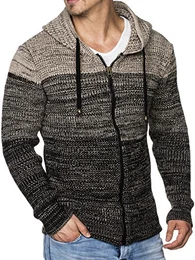 Herren Strick-Jacke mit Melange Muster 16485 Schwarz M