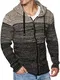 Tazzio Herren Strick-Jacke mit Melange Muster 16485 Schwarz M