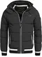 Indicode Herren Marlon Steppjacke in Daunenjacken-Optik mit Abnehmbarer Kapuze   warme Winterjacke gefütterte Übergangsjacke Regenjacke mit 6 Taschen Jacke für Männer Schwarz M
