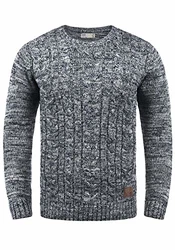 !Solid Philemon Herren Winter Pullover Strickpullover Grobstrick Zopfstrick mit Rundhalsausschnitt Insignia Blue (1991)