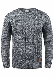 !Solid Philemon Herren Winter Pullover Strickpullover Grobstrick Pullover Zopfstrick mit Rundhalsausschnitt, Größe:M, Farbe:Insignia Blue (1991)