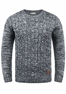 !Solid Philemon Herren Winter Pullover Strickpullover Grobstrick Zopfstrick mit Rundhalsausschnitt Insignia Blue (1991)