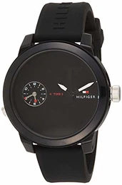 Herren Datum klassisch Quarz Uhr mit Silikon Armband 1791326