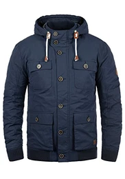 Ciro Herren Übergangsjacke Herrenjacke Jacke mit Kapuze, Größe:M, Farbe:Navy (70230)